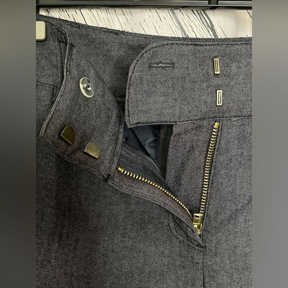 Kenar Dark Blue Denim Trousers with Gold Button Details 8 - Picture 5 of 10